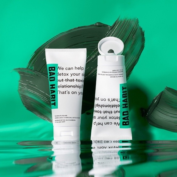 Bad Habit 10 Minute Rehab Green Juice Charcoal Detox Mask 2.5oz - Picture 3 of 3